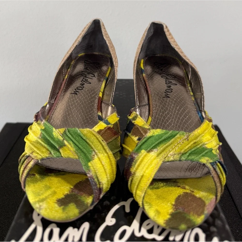 NEW Sam Edelman FAITH open toe Platform Wedges Sandals size 7M Snake skin